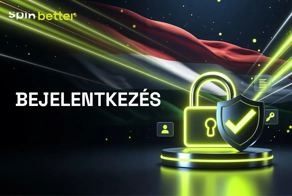 SpinBetter belépés képernyője a kaszinó magyar nyelvű felületén
